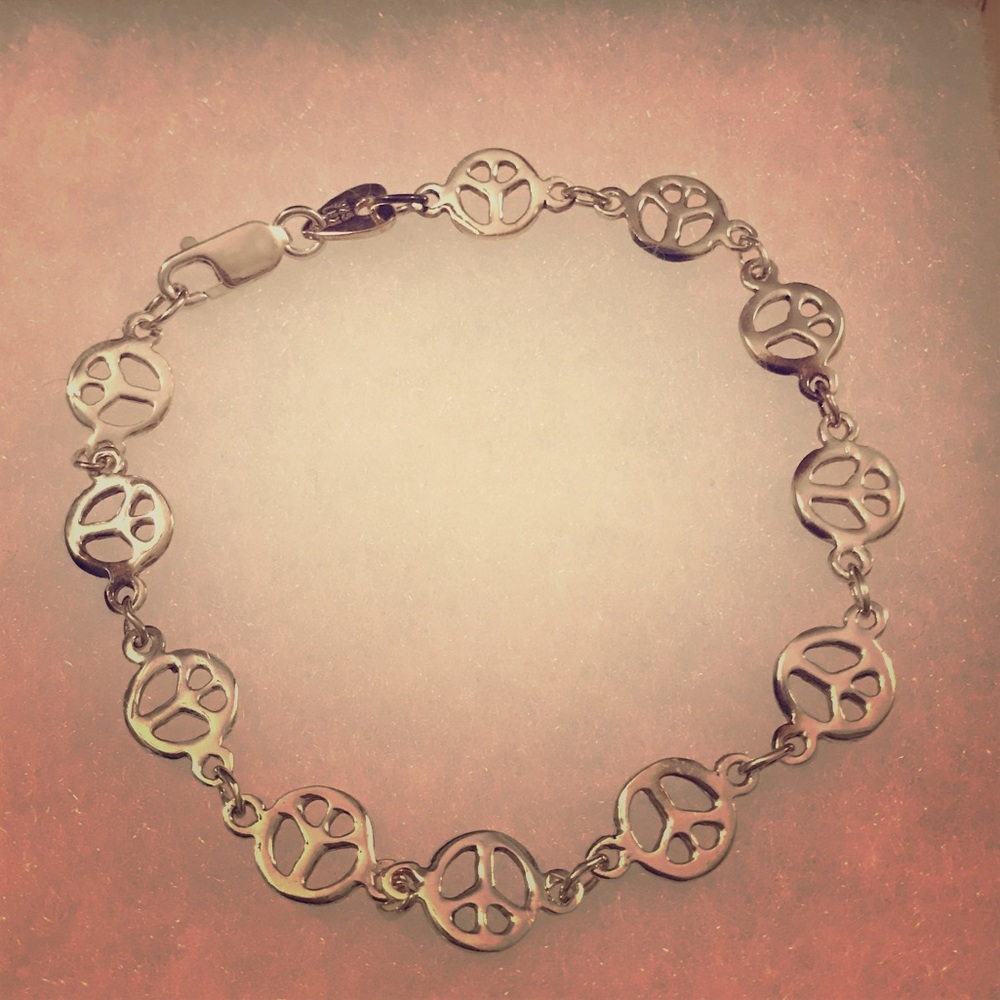 Small Peace Sign Bracelet